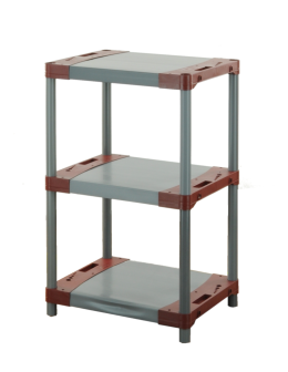 Plastikregal Kunststoffregal Steckregal TYTAN-3_080_CZER (98x80x46), 3 Böden, ROT