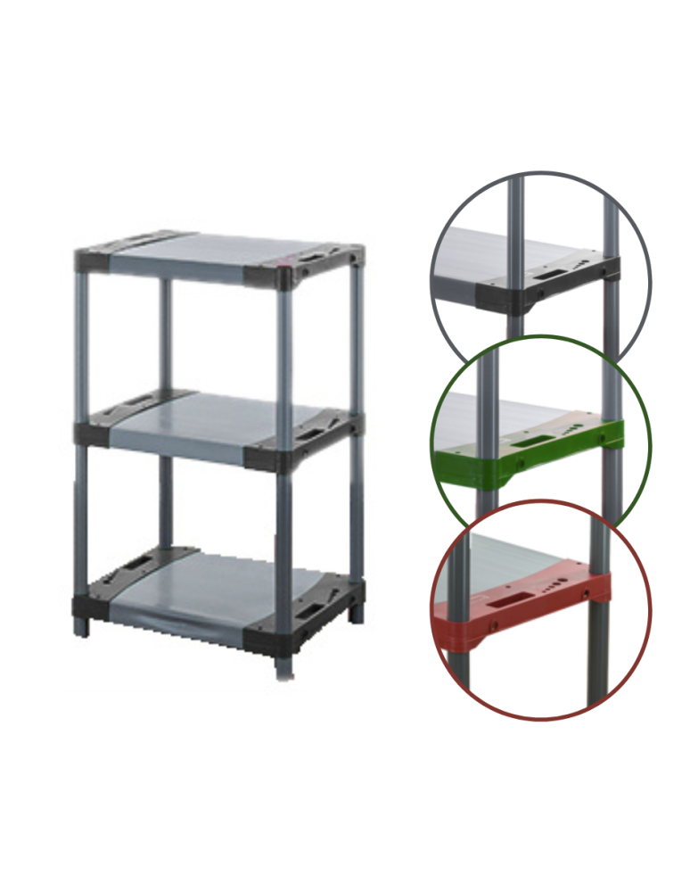 Kellerregale/Garagenregale - Plastikregal Kunststoffregal Steckregal  TYTAN-3_080_SZAR (98x80x46), 3 Böden, GRAU - produkt new.modo24.de 7
