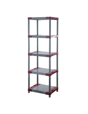 Plastikregal Kunststoffregal Steckregal  Jupiter-5-60 (180x60x46), 5 Böden, ROT