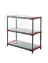 Plastikregal Kunststoffregal Steckregal TYTAN-3_100_CZER (98x100x46), 3 Böden, ROT