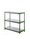 Plastikregal Kunststoffregal Steckregal  TYTAN-3_120_ZIEL (98x120x46), 3 Böden, GRÜN