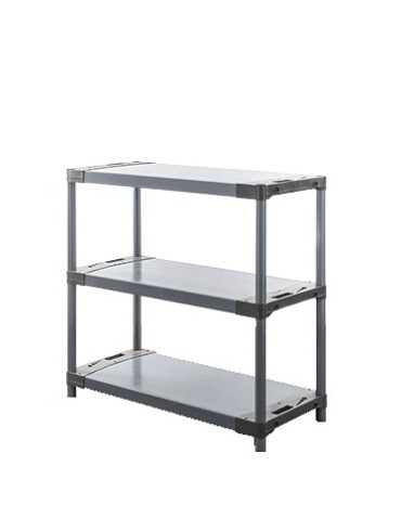Plastikregal Kunststoffregal Steckregal  TYTAN-3_120_SZAR (98x120x46), 3 Böden, GRAU