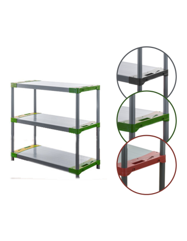 Plastikregal Kunststoffregal Steckregal  TYTAN-3_140_ZIEL (98x140x46), 3 Böden, GRÜN - product 2