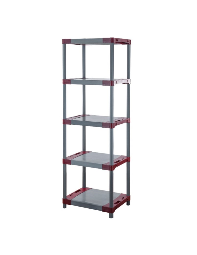 Kellerregale/Garagenregale - Plastikregal Kunststoffregal Steckregal  Jupiter-5-70 (180x70x46), 5 Böden, ROT - product new.modo24.de 1
