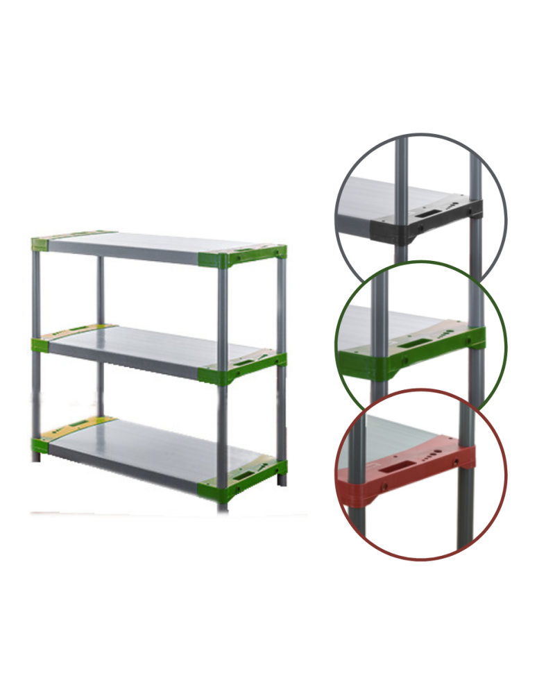 Kellerregale/Garagenregale - Plastikregal Kunststoffregal Steckregal  TYTAN-3_150_ZIEL (98x150x46), 3 Böden, GRÜN - produkt new.modo24.de 2