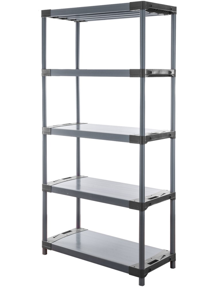 Kellerregale/Garagenregale - Plastikregal Kunststoffregal Steckregal  Jupiter-5-90 (180x90x46), 5 Böden, GRAU - product new.modo24.de 1