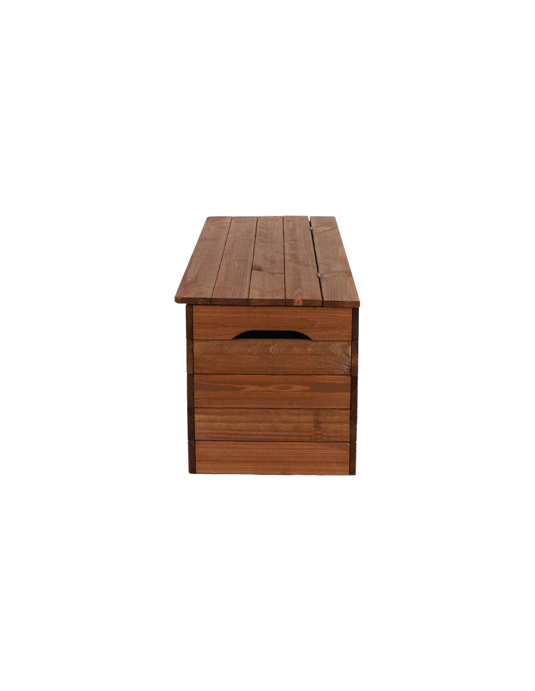 Truhe / Holztruhe - Holztruhe  Truhenbank Sitzbank  Spielzeugkiste - KUD, Size S (34x75x33 cm)/ gebeizt in Braun - product new.modo24.de 2