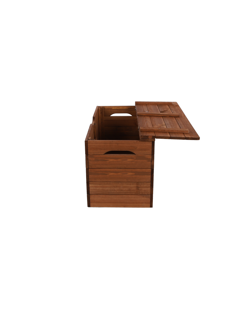 Truhe / Holztruhe - Holztruhe  Truhenbank Sitzbank  Spielzeugkiste - KUD, Size S (34x75x33 cm)/ gebeizt in Braun - product new.modo24.de 3
