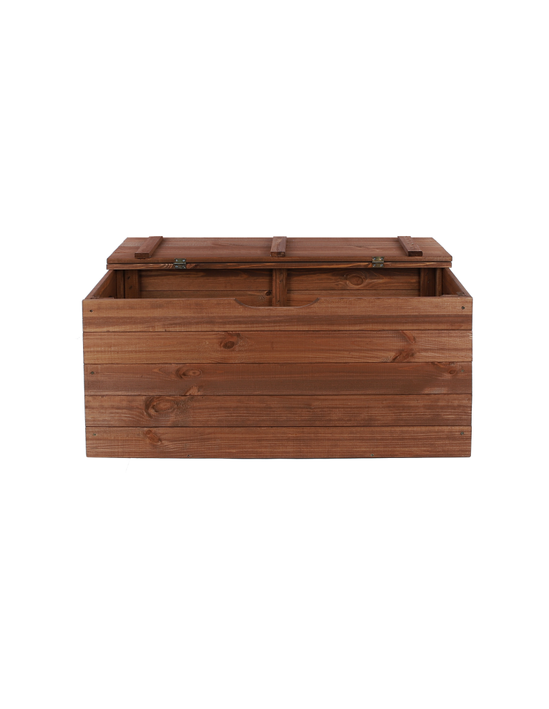 Truhe / Holztruhe - Holztruhe  Truhenbank Sitzbank  Spielzeugkiste - KUD, Size S (34x75x33 cm)/ gebeizt in Braun - product new.modo24.de 4