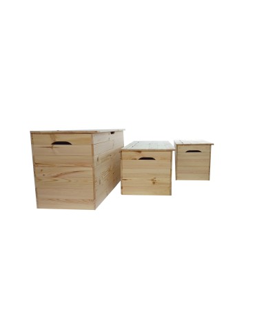 Truhe / Holztruhe - Holztruhe  Truhenbank Sitzbank  Spielzeugkiste - KUD, Size S (34x75x33 cm)/ unbehandelt - product 8