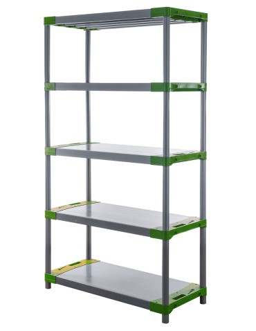 Plastikregal Kunststoffregal Steckregal  Jupiter-5-100 (180x100x46), 5 Böden, GRÜN