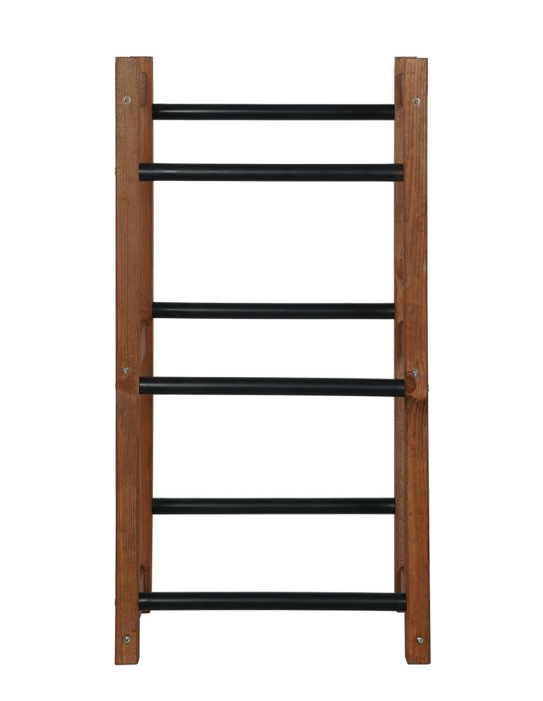 Holzregale - Kistenständer, Ständer für 3 Kisten, Serie RSR (108x55x32 cm), Kiefernholz gebeizt in BRAUN/ PCV-Schwarz - product new.modo24.de 1