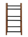 Kistenständer, Ständer für 3 Kisten, Serie RSR (108x55x32 cm), Kiefernholz gebeizt in BRAUN/ PCV-Schwarz
