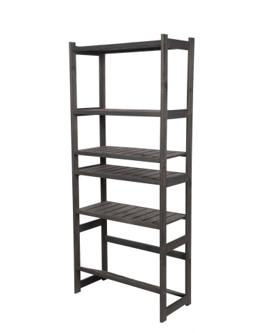Holzregal Serie LSR ( 162,6 x70x33 cm) , 6 Böden (P5, W0, K1) /Kiefernholz gebeizt in GRAU