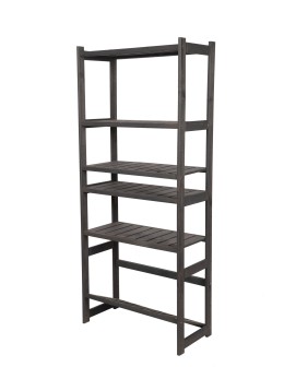 Holzregal Serie LSR ( 162,6 x70x33 cm) , 6 Böden (P5, W0, K1) /Kiefernholz gebeizt in GRAU