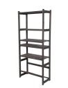 Holzregal Serie LSR ( 162,6 x70x33 cm) , 6 Böden (P5, W0, K1) /Kiefernholz gebeizt in GRAU
