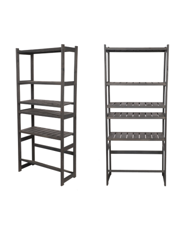 Holzregal Serie LSR ( 162,6 x70x33 cm) , 6 Böden (P5, W0, K1) /Kiefernholz gebeizt in GRAU - produkt 2