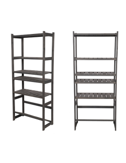 Holzregal Serie LSR ( 162,6 x70x33 cm) , 6 Böden (P5, W0, K1) /Kiefernholz gebeizt in GRAU - product 2