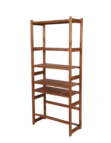 Holzregal Serie LSR ( 162,6 x70x33 cm) , 6 Böden (P5, W0, K1) /Kiefernholz gebeizt in BRAUN