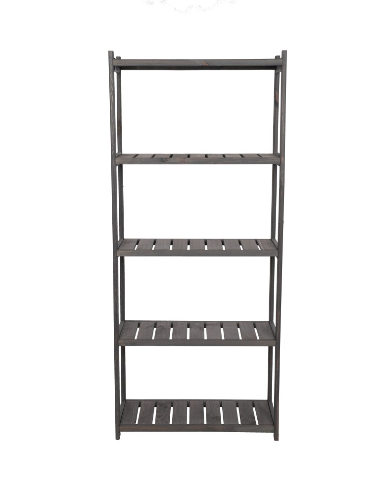 Serie LSR - Holzregal Serie LSR ( 162,6 x70x33 cm) , 5 Böden (P5, W0, K0) /Kiefernholz gebeizt in GRAU - product new.modo24.de 1