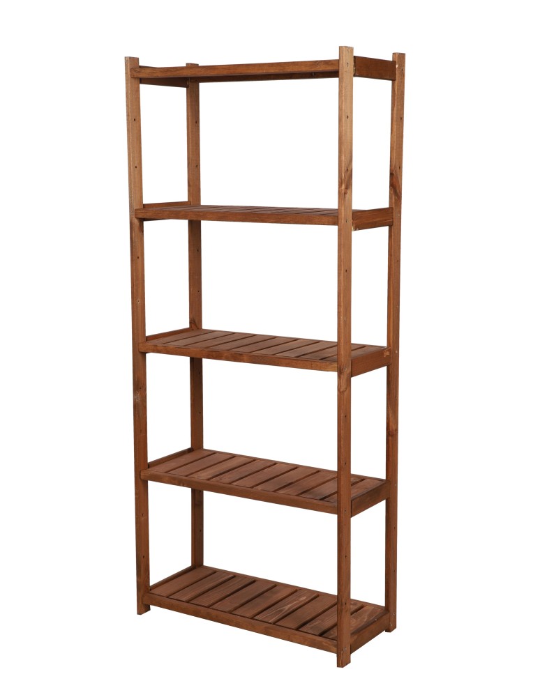 Serie LSR - Holzregal Serie LSR ( 162,6 x70x33 cm) , 5 Böden (P5, W0, K0) /Kiefernholz gebeizt in BRAUN - product new.modo24.de 1