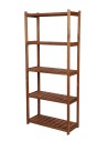 Holzregal Serie LSR ( 162,6 x70x33 cm) , 5 Böden (P5, W0, K0) /Kiefernholz gebeizt in BRAUN