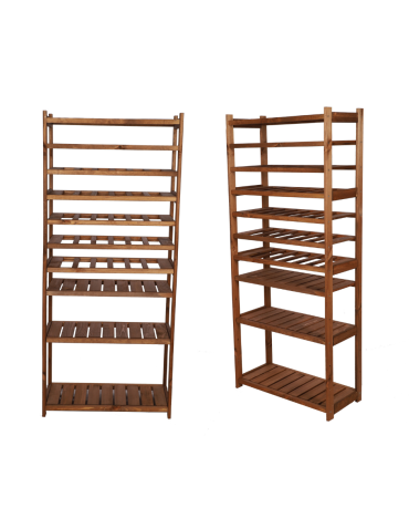 Holzregal Serie LSR ( 162,6 x70x33 cm) ,10 Böden (P4, W6, K0) /Kiefernholz gebeizt in BRAUN - produkt 2