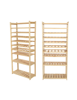 Holzregal Serie LSR ( 162,6 x70x33 cm) , 10 Böden (P4, W6, K0) /Kiefernholz UNBEHANDELT - product 2