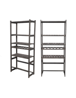 Holzregal Serie LSR ( 162,6 x70x33 cm) , 6 Böden (P4, W1, K1) /Kiefernholz gebeizt in GRAU - product 2