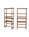 Holzregal Serie LSR ( 162,6 x70x33 cm) ,6 Böden (P4, W1, K1) /Kiefernholz gebeizt in BRAUN