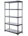 Plastikregal Kunststoffregal Steckregal  Jupiter-5-120 (180x120x46), 5 Böden, GRAU