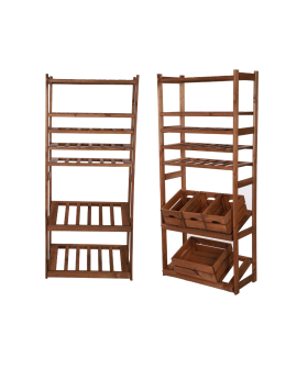 Holzregal Serie LSR ( 162,6 x70x33 cm) , 7 Böden (P2, W3, K2) /Kiefernholz gebeizt in BRAUN - product 2