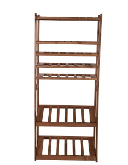 Holzregal Serie LSR ( 162,6 x70x33 cm) , 7 Böden (P2, W3, K2) /Kiefernholz gebeizt in BRAUN