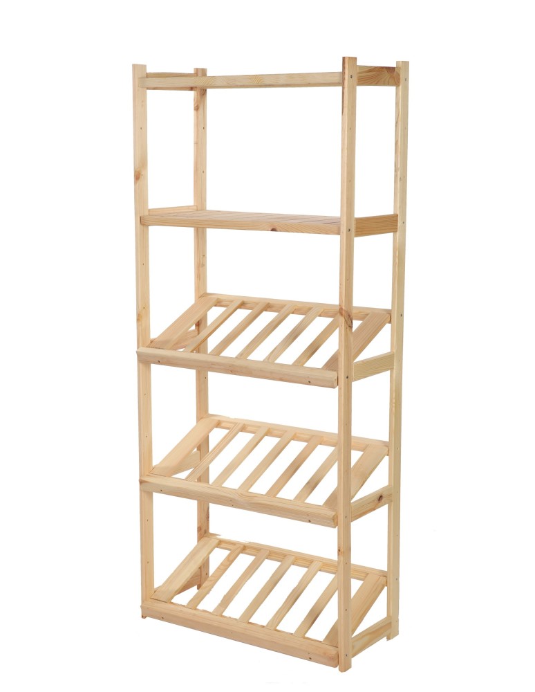 Serie LSR - Holzregal Serie LSR ( 162,6 x70x33 cm) , 5 Böden (P2, W0, K3) /Kiefernholz UNBEHANDELT - produkt new.modo24.de 1