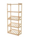 Holzregal Serie LSR ( 162,6 x70x33 cm) , 5 Böden (P2, W0, K3) /Kiefernholz UNBEHANDELT
