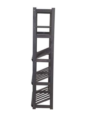 Serie LSR - Holzregal Serie LSR ( 162,6 x70x33 cm) , 5 Böden (P2, W0, K3) /Kiefernholz gebeizt in GRAU - product 3