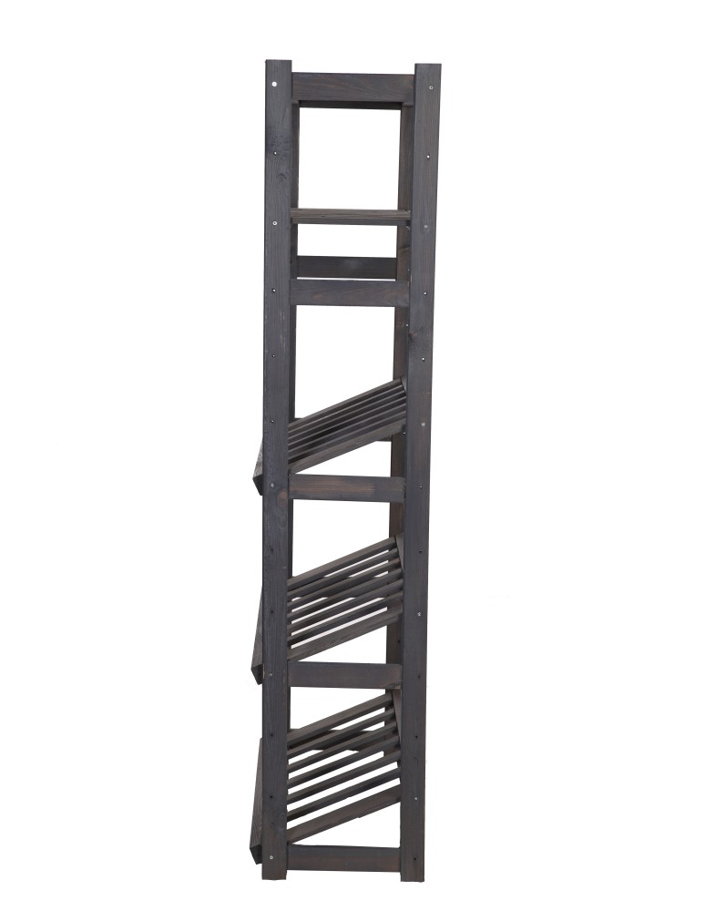 Serie LSR - Holzregal Serie LSR ( 162,6 x70x33 cm) , 5 Böden (P2, W0, K3) /Kiefernholz gebeizt in GRAU - product new.modo24.de 3