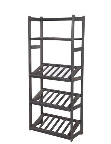 Serie LSR - Holzregal Serie LSR ( 162,6 x70x33 cm) , 5 Böden (P2, W0, K3) /Kiefernholz gebeizt in GRAU - product 1