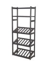 Holzregal Serie LSR ( 162,6 x70x33 cm) , 5 Böden (P2, W0, K3) /Kiefernholz gebeizt in GRAU