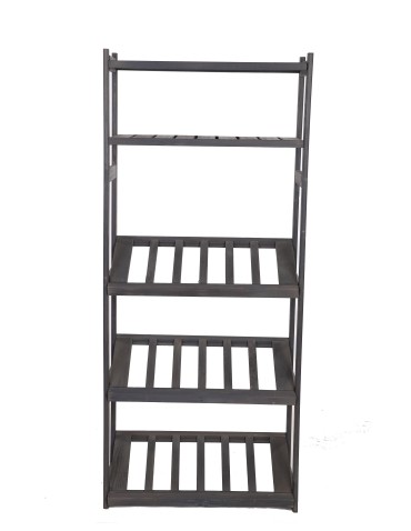 Serie LSR - Holzregal Serie LSR ( 162,6 x70x33 cm) , 5 Böden (P2, W0, K3) /Kiefernholz gebeizt in GRAU - product 5