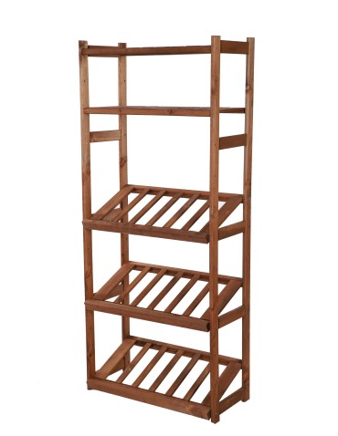 Holzregal Serie LSR ( 162,6 x70x33 cm) , 5 Böden (P2, W0, K3) /Kiefernholz gebeizt in BRAUN - product 2
