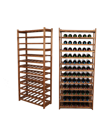 Holzregal Serie LSR ( 162,6 x70x33 cm) , 13 Böden (P0, W13, K0) /Kiefernholz gebeizt in BRAUN