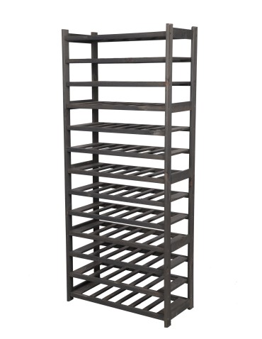 Holzregal Serie LSR ( 162,6 x70x33 cm) , 13 Böden (P0, W13, K0) /Kiefernholz gebeizt in GRAU
