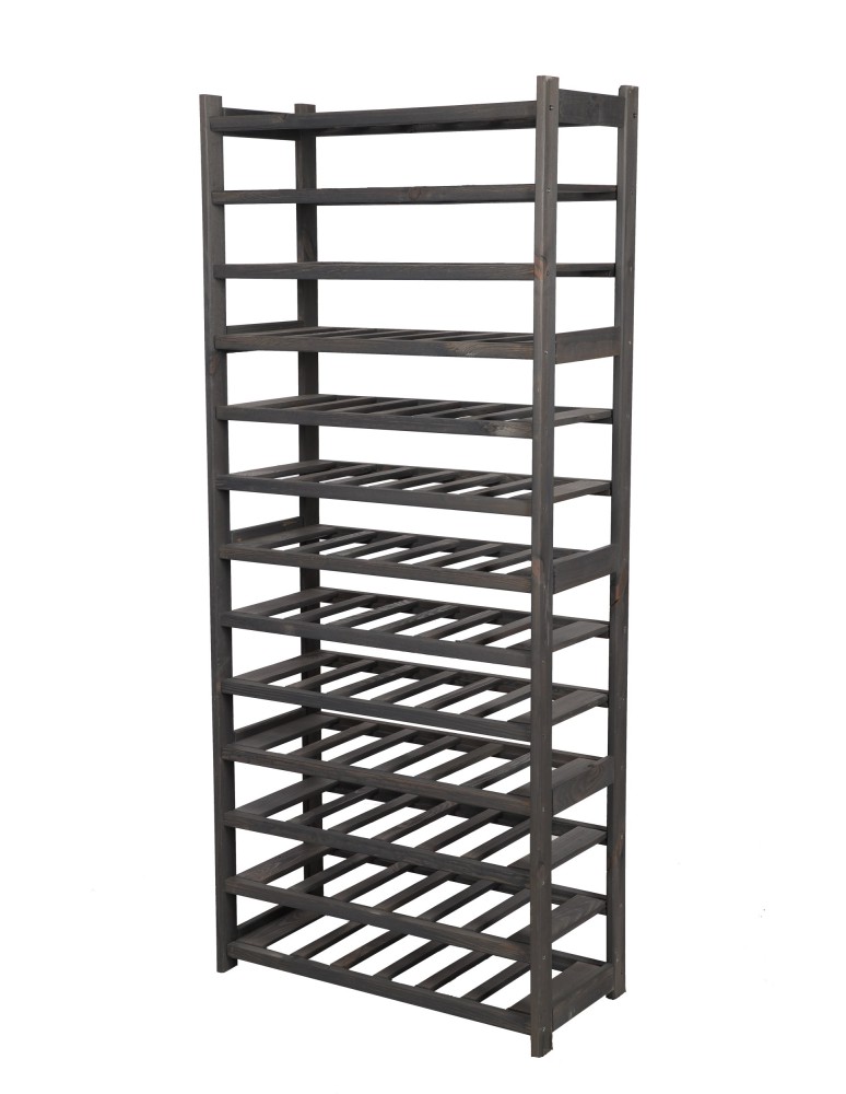 Serie LSR - Holzregal Serie LSR ( 162,6 x70x33 cm) , 13 Böden (P0, W13, K0) /Kiefernholz gebeizt in GRAU - product new.modo24.de 1