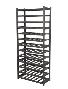 Holzregal Serie LSR ( 162,6 x70x33 cm) , 13 Böden (P0, W13, K0) /Kiefernholz gebeizt in GRAU