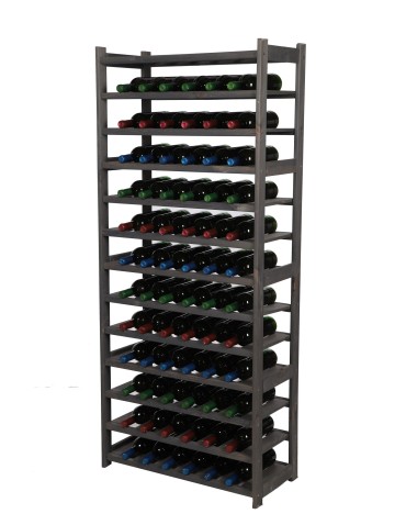 Holzregal Serie LSR ( 162,6 x70x33 cm) , 13 Böden (P0, W13, K0) /Kiefernholz gebeizt in GRAU - product 2