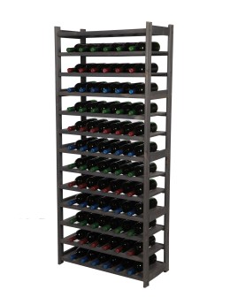 Holzregal Serie LSR ( 162,6 x70x33 cm) , 13 Böden (P0, W13, K0) /Kiefernholz gebeizt in GRAU - product 2
