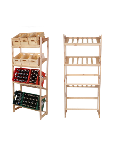 Holzregal Serie LSR ( 162,6 x70x33 cm) , 4 Böden (P0, W0, K4) /Kiefernholz UNBEHANDELT