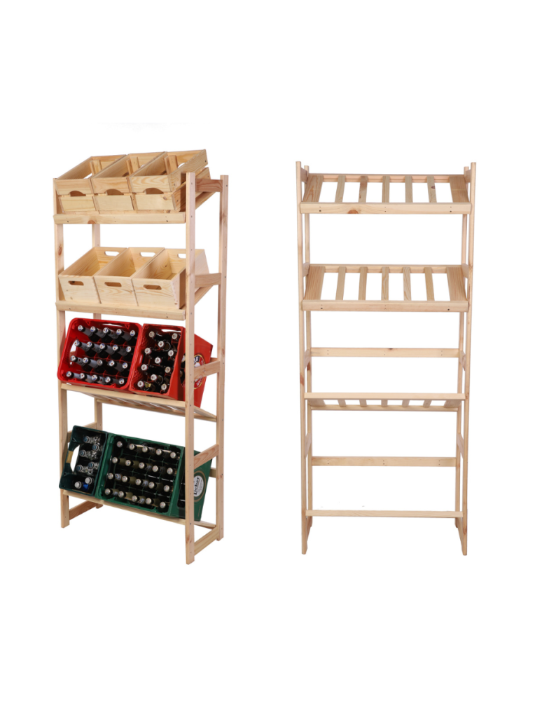 Serie LSR - Holzregal Serie LSR ( 162,6 x70x33 cm) , 4 Böden (P0, W0, K4) /Kiefernholz UNBEHANDELT - product new.modo24.de 1