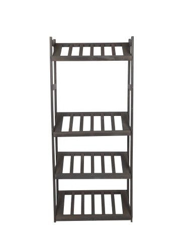 Holzregal Serie LSR ( 162,6 x70x33 cm) , 4 Böden (P0, W0, K4) /Kiefernholz gebeizt in GRAU - product 2